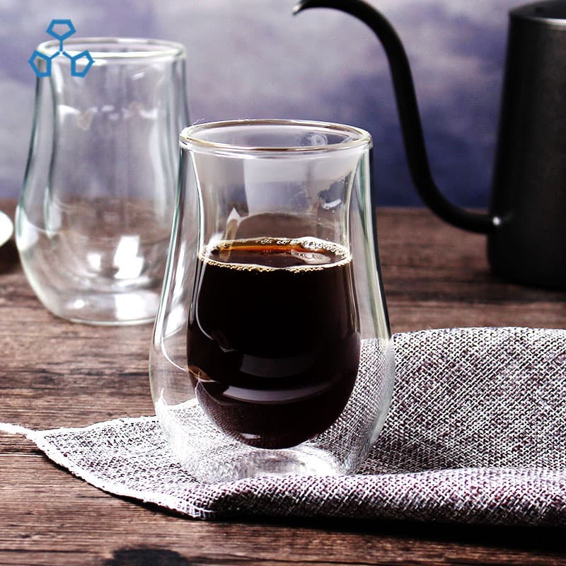 Creative Double-Layer Borosilicate Coffee Cup, High-Temperature Resistant Transparent Coffee Tasting Cup, Hot Drink Cup, Water Cup