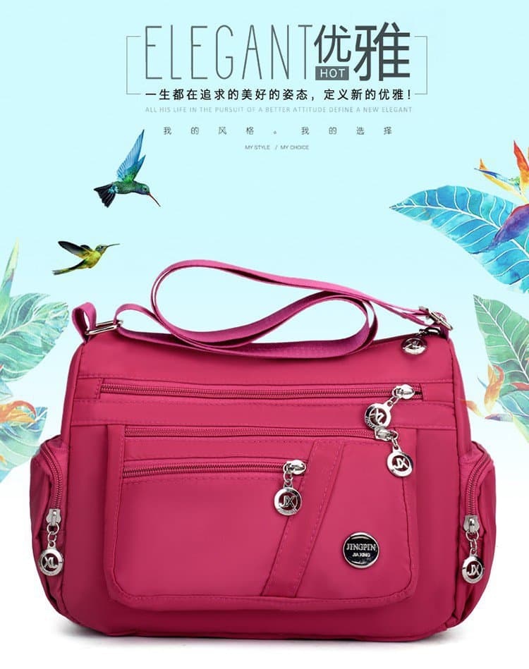 Cross-border Women's Bag Multi-compartment Casual Shoulder Crossbody Bag Fashion Korean Style Large Capacity Nylon Crossbody Bag