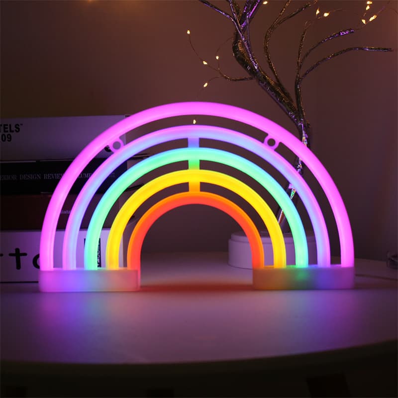 Double-use Rainbow Neon Wall Hanging Light 5-color Room Decoration Led Light Including Ins Style For Bedroom Living Room