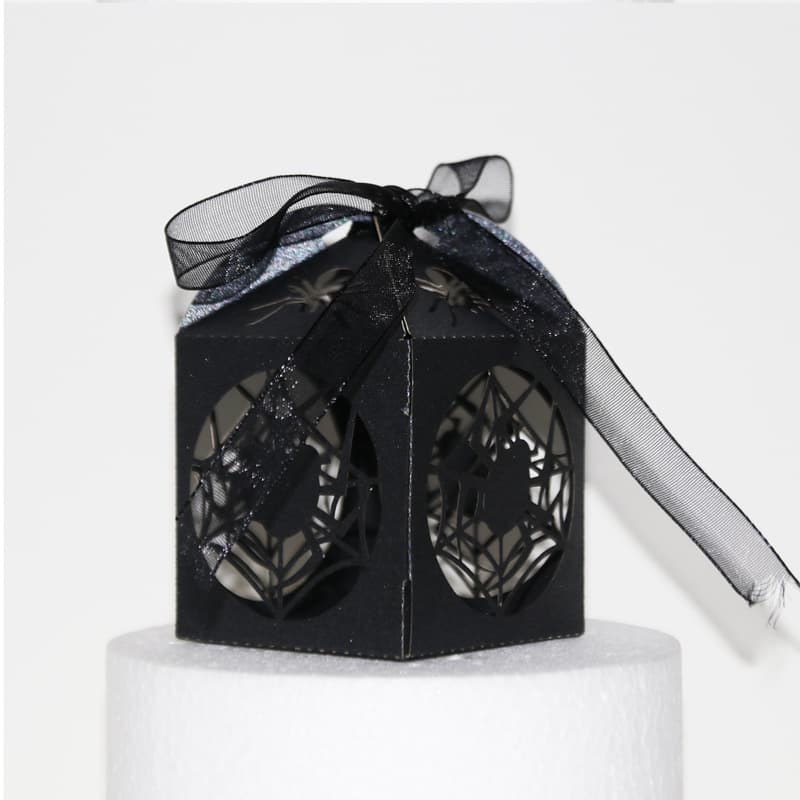 Export Halloween Candy Paper Box Pumpkin Ghost Laser Cut-out Creative High-end Candy Horror Packaging Box Wholesale