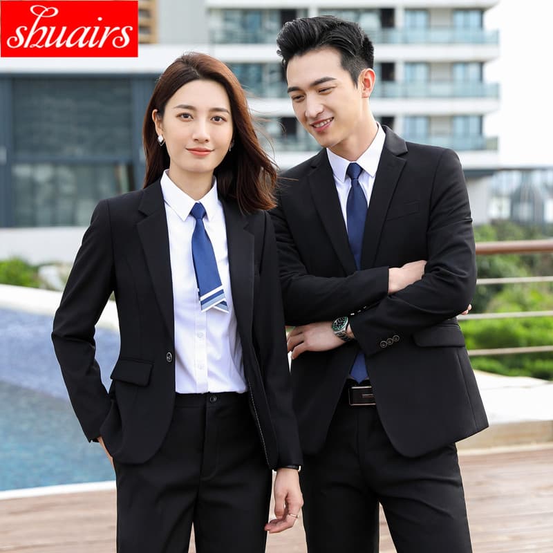 Thick suit jackets for men and women, long-sleeved suits, men's business black suits, formal work clothes, factory sales