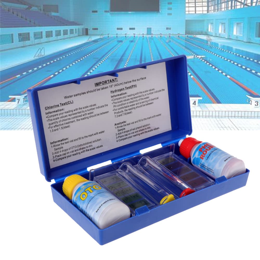 pH Bromine Chlorine Water Test Kit Chlorine Concentration and pH Value Pool Testing Reagent Pool Water Testing Kit