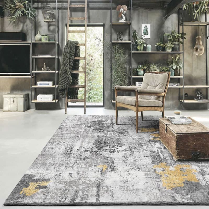 Wholesale modern minimalist living room printed carpet gray model room new Chinese style industrial style bedroom room bedside blanket