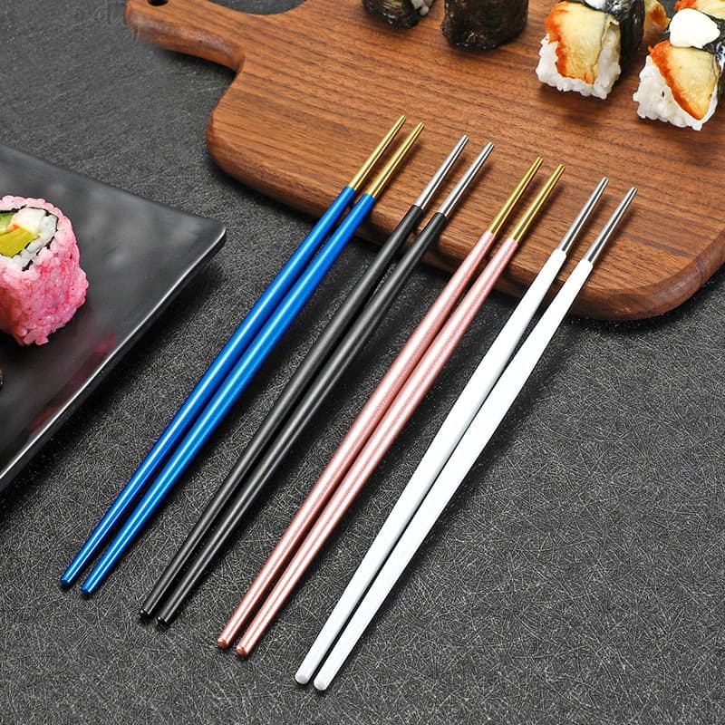 304 Anti-Slip Stainless Steel Chopsticks, Pointed Tip, Japanese Style, Creative Tableware, Sushi Chopsticks, Wholesale