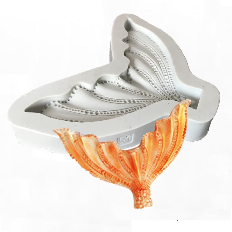 Mini Mermaid Tail Silicone Mold Baking Tool Chocolate Mold Liquid Silicone Irregular Shape Cake Decoration Mould for Sugar Art