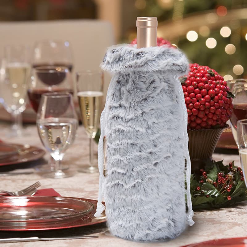 Cross-border Christmas Red Wine Set Plush Christmas Wine Bottle Cover Christmas Decoration Creative Red Wine Bag Dropshipping