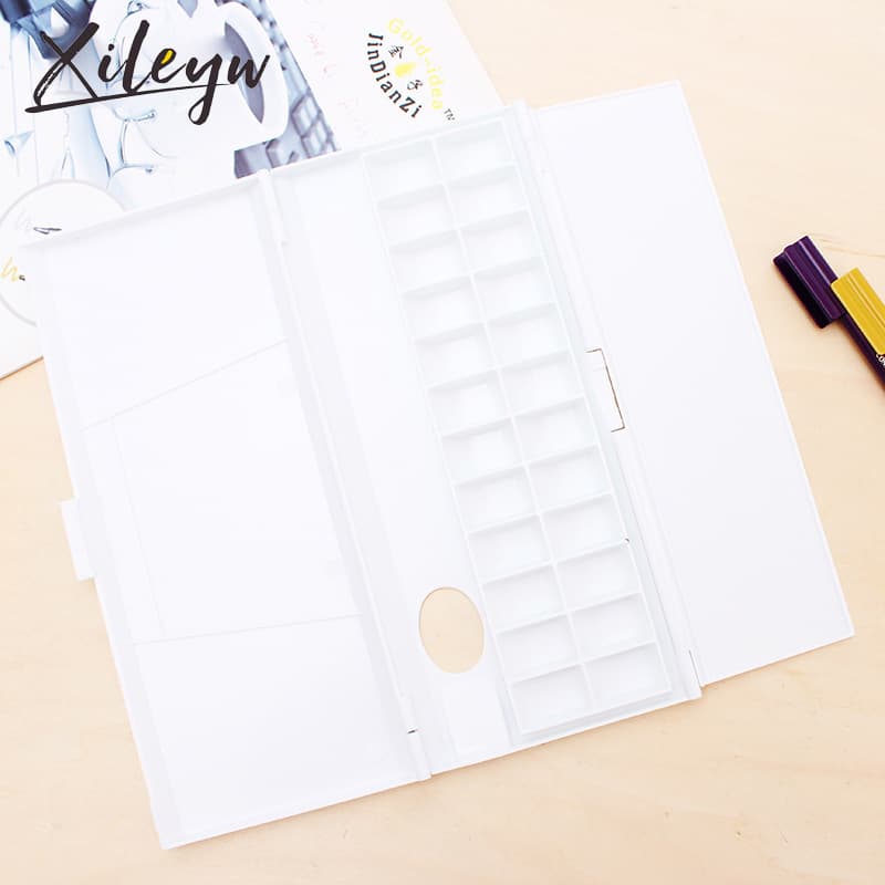 Xile Foldable Watercolor Palette Box Pigment Palette Box Palette Palette Flip Cover 24 Grids