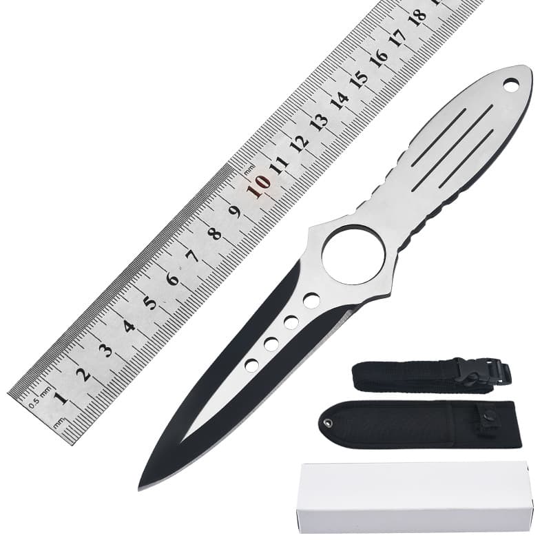 Factory Wholesale Training Practice Straight Knife Diving Straight Knife Self-Defense Knife Outdoor Camping Knife Leg Strap Straight Knife
