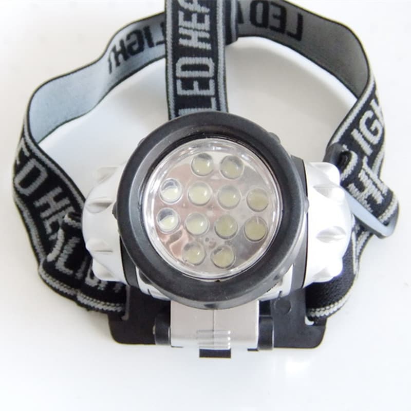 Plastic High-Power Headlamp for Outdoor Camping, Fishing, Bicycle, Mountaineering, Cap Light, Industrial Mining Light with 12 LEDs