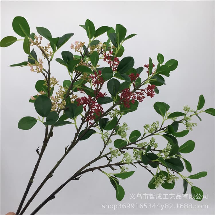 Nordic Style Faux Pearl Berry Bouquet Set, Table Centerpiece or Hand-tied Decorative Artificial Flowers