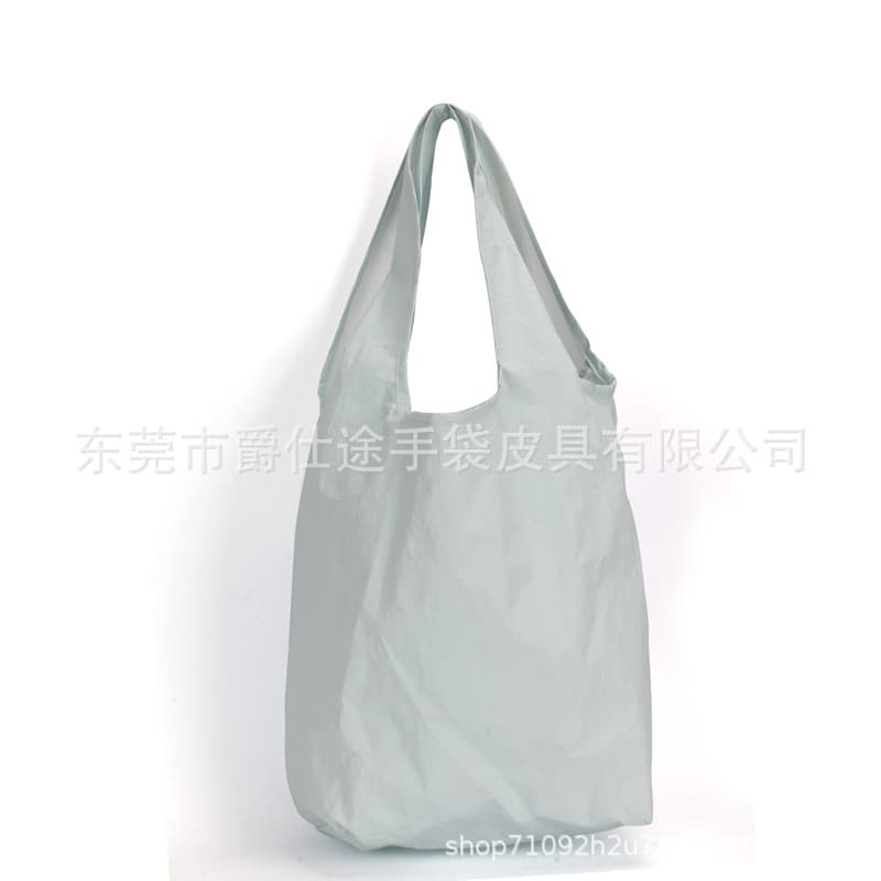 Customized polyester tote bag from Dongguan manufacturer, grey eco-friendly polyester vest shopping bag, large-capacity shopping bag