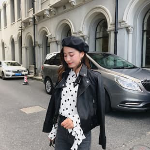 Single-Breasted New Motorcycle Loose Fit Waist Belt Women's Jacket Turn-Down Collar Regular Sleeve Small Suit Women's Outerwear No