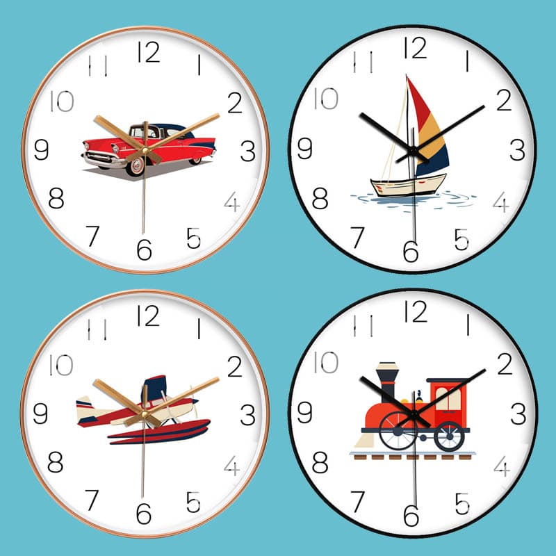 [12 inch 30cm] Cartoon Cute Wall Clock Simple Creative Clock Ultra Quiet Nordic Living Room Home Hanging Watch