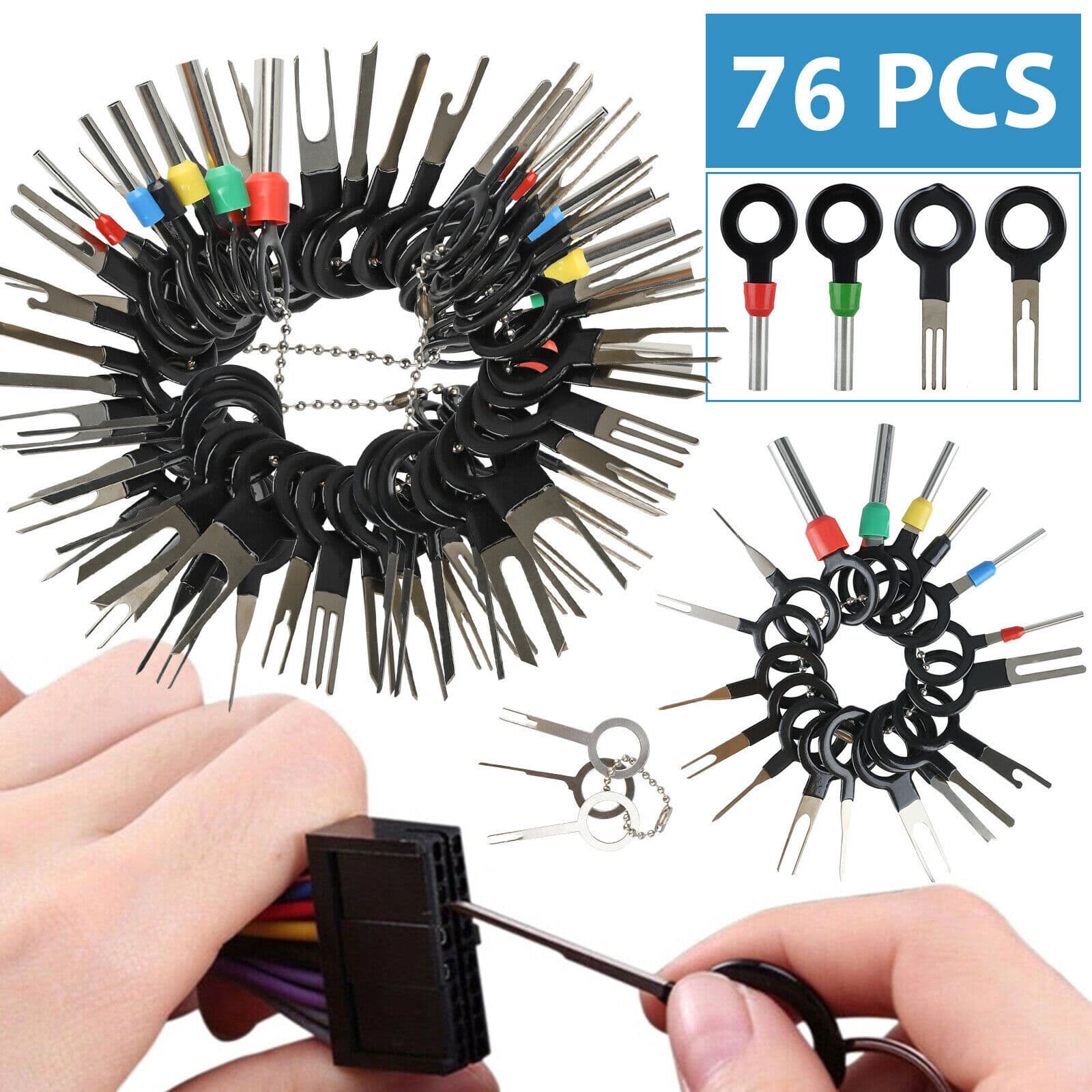 Cross-border hot sale 76-piece automotive connector terminal removal tool, pin extractor, wiring harness terminal pick, depinning tool