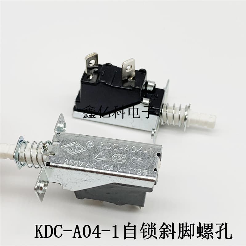 KDC-A04-88 two-pin large pin angled pin with screw hole self-locking power switch for electric heaters and oil-filled radiators.