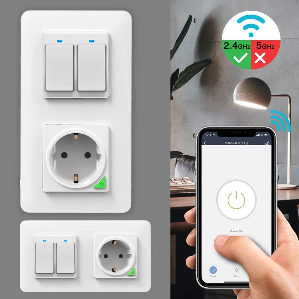 European Standard Wall Switch 120 Tuya Wireless Switch Tuya Switch Dual Channel Alexa Switch