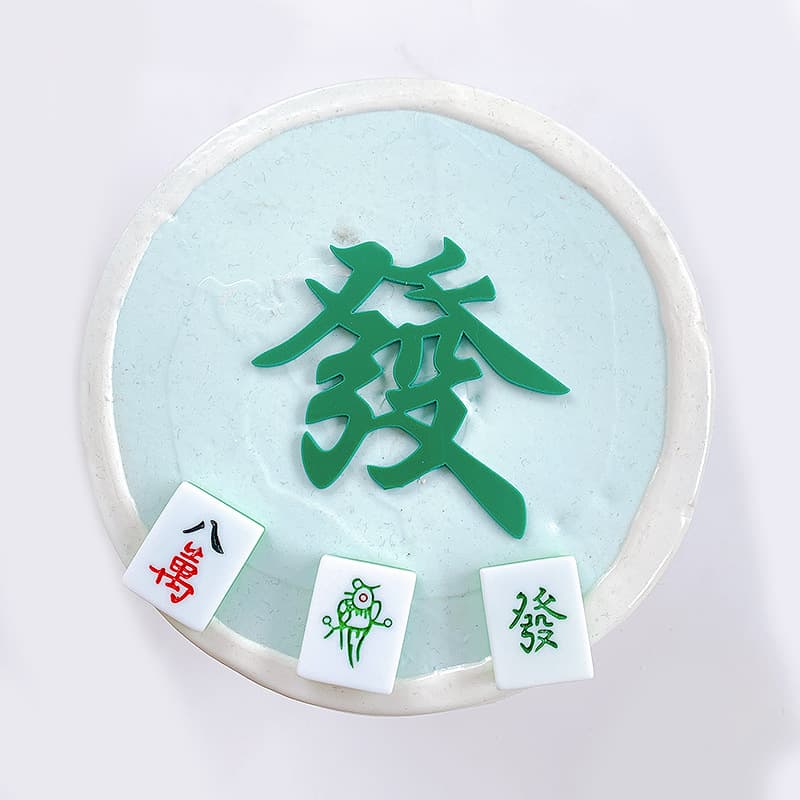 Creative Resin Birthday Cake Topper Factory Direct Supply Mahjong Four-Piece Set Fortune Prosperity Baking Cake Decoration