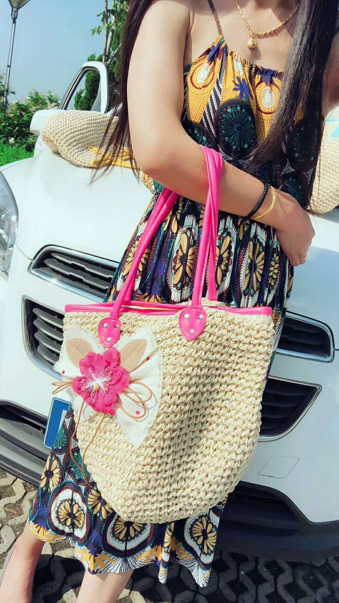 Crochet bags, hand-woven straw bags, beach casual bags, women's bags, fabric craft bags, drop shipping