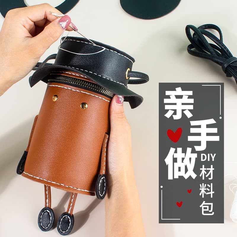 DIY Handmade Bag, Niche Women's Bag 2020 New Crossbody Shoulder Bag, TikTok Self-Making Materials Small Person Bucket Bag