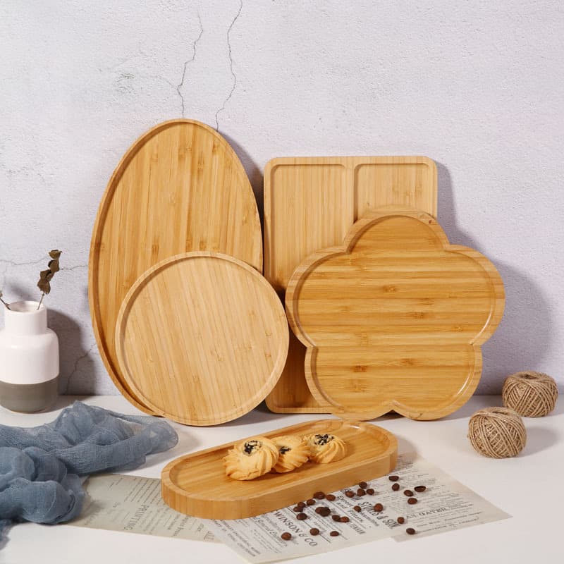 Bamboo Tray Dessert Plate Creative Bamboo Tea Tray Rectangular Multi-Compartment Wooden Tray Bamboo Wood Tray Drop Shipping
