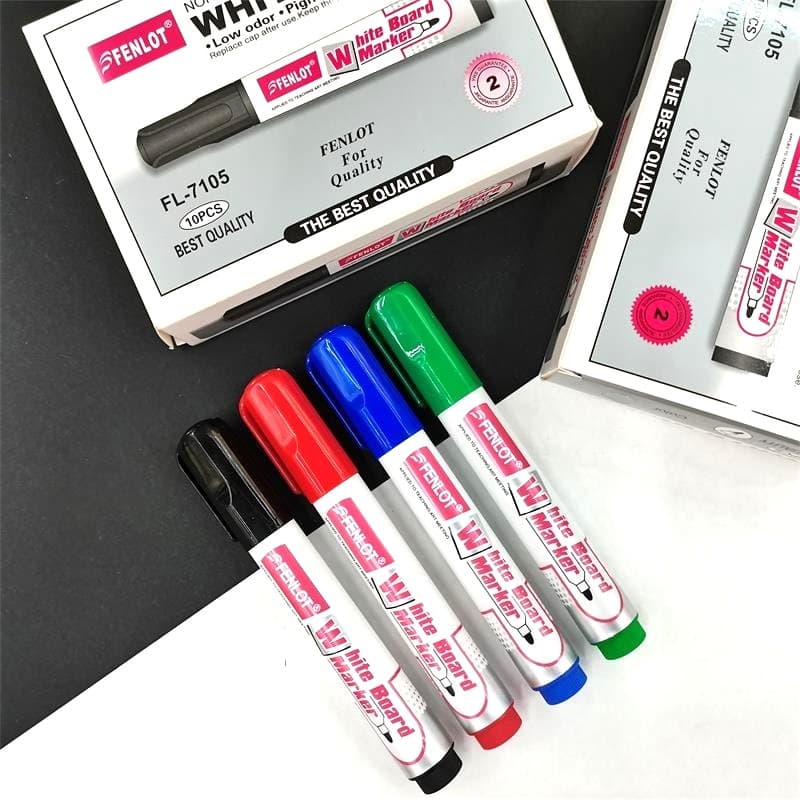 Fenle Whiteboard Marker for Teachers, Colored Blackboard Marker, Water-Based Marker Pen, Office Stationery