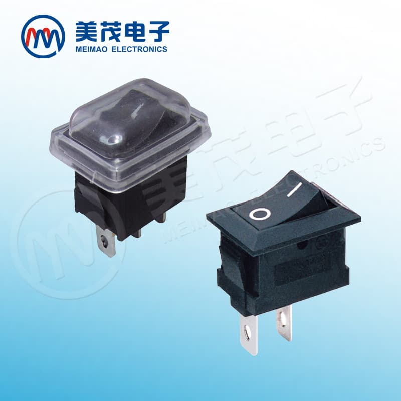 Meimao Electronics supplies KCD1-11 rocker switches, 15*21 two-position three-prong rocker switches with high-quality copper pins.