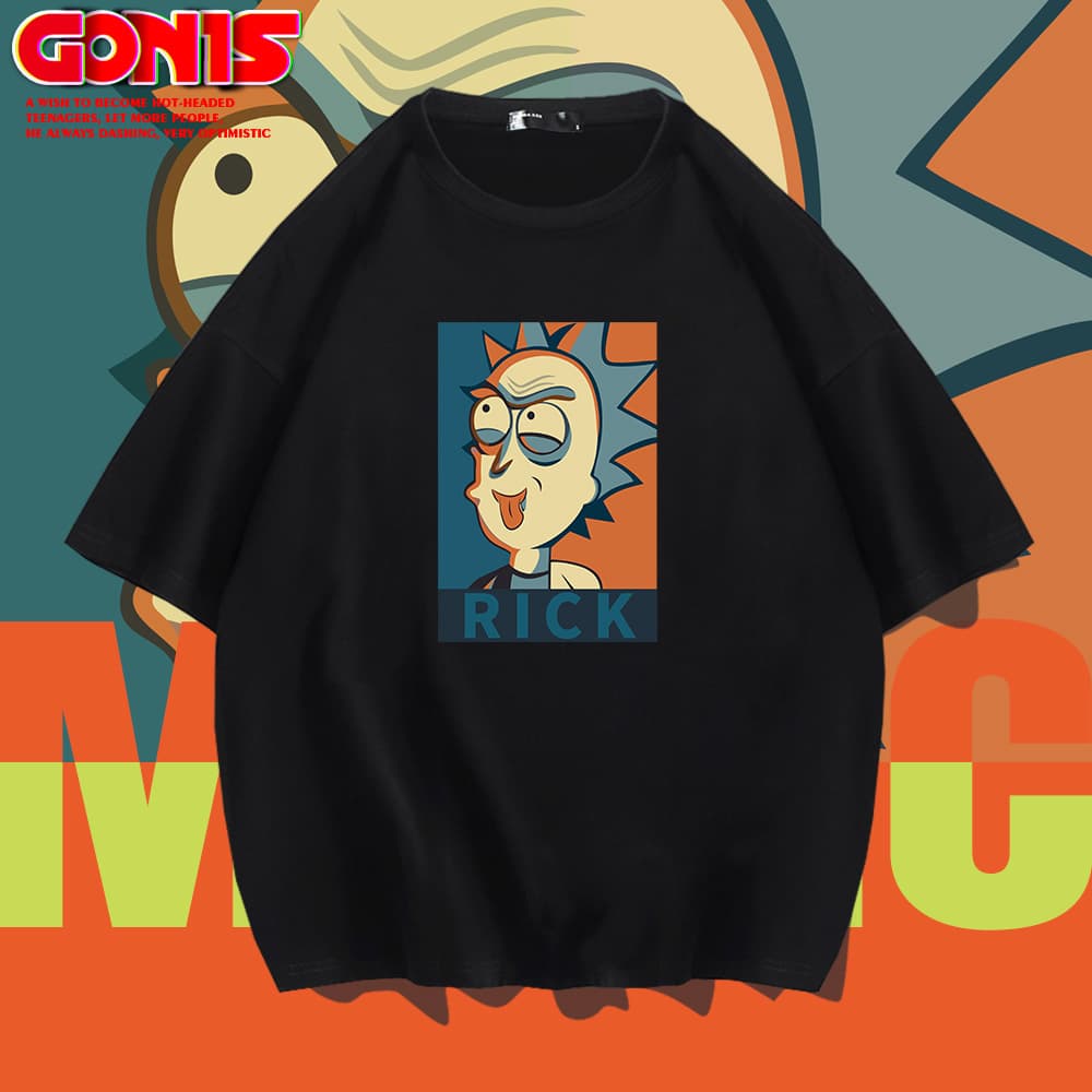 Y Street Brand Short Sleeve T-Shirt for Men Summer Cartoon Rick and Morty Couple Style Loose Fit Half Sleeve