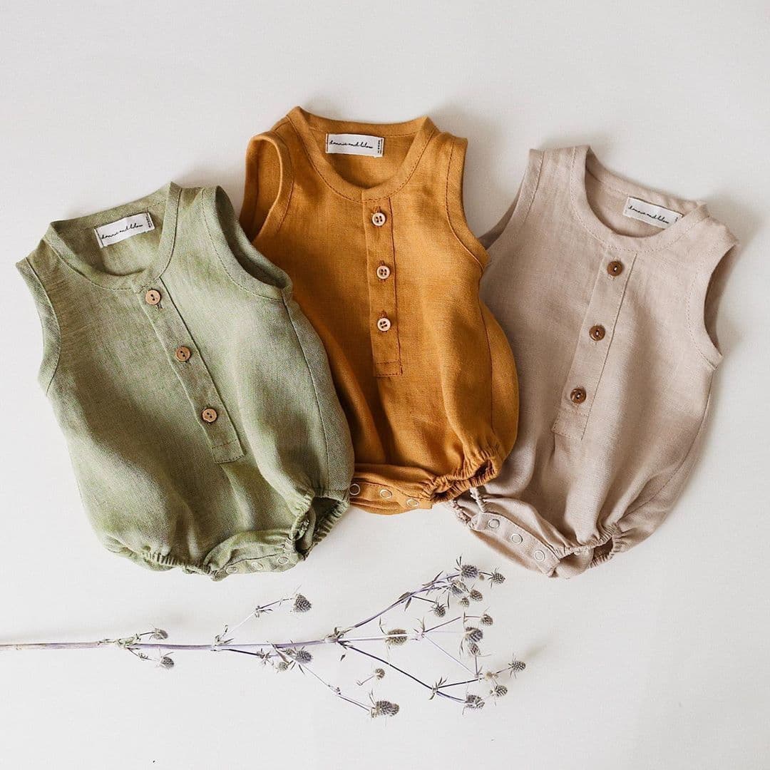 Cotton Linen Baby Romper Summer Spring Newborn Clothes Unisex Baby Clothing Infant Toddler All-in-One Suit Breathable Comfortable