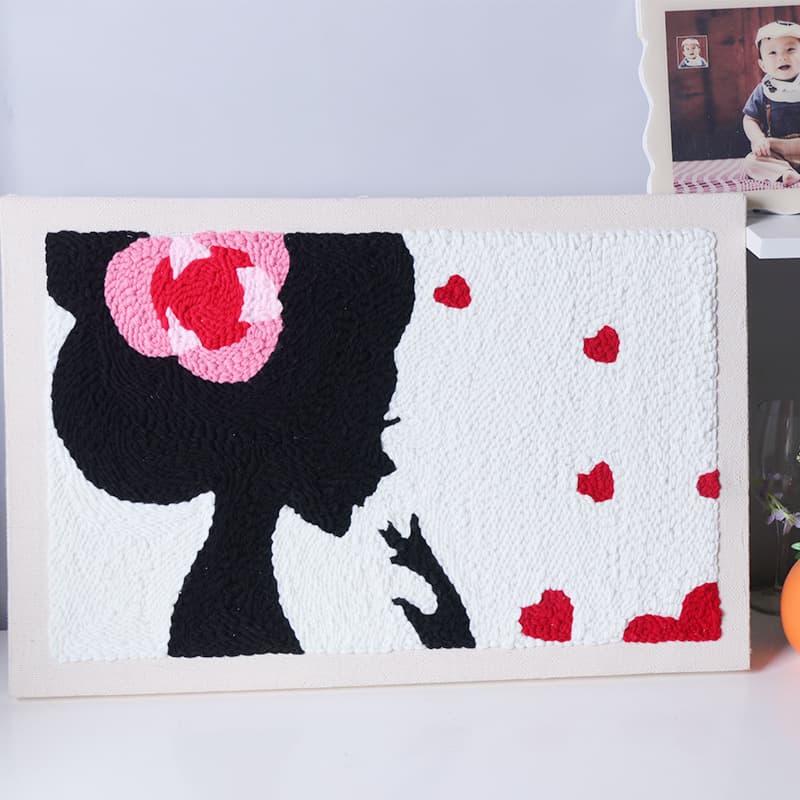 Poke embroidery wool painting handmade girly heart DIY material package Russian wool embroidery decorative painting set