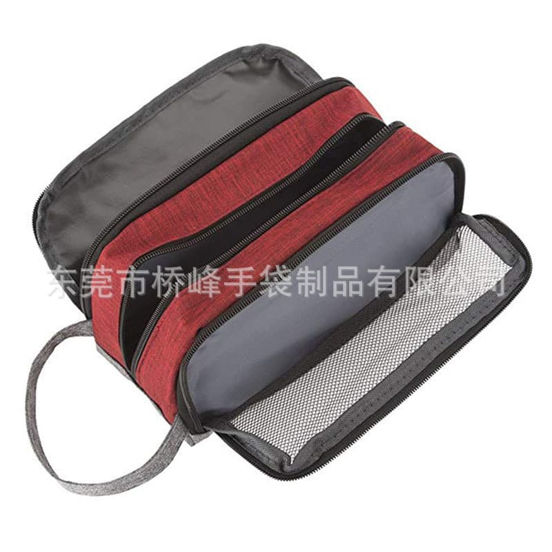 Custom toiletry bag, polyester color-blocked travel hand square business storage bag, dry-wet separation shoe bag.