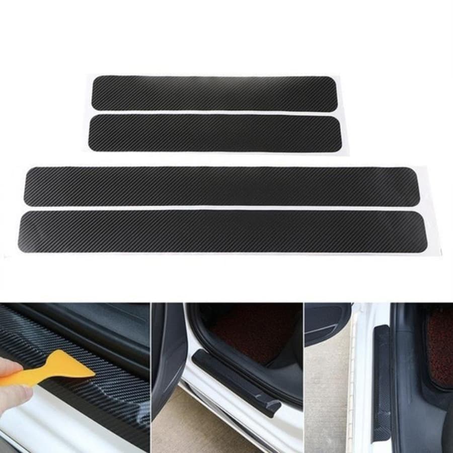 Car universal door sill carbon fiber sticker door protection sticker protection strip car sticker 3D carbon fiber sticker