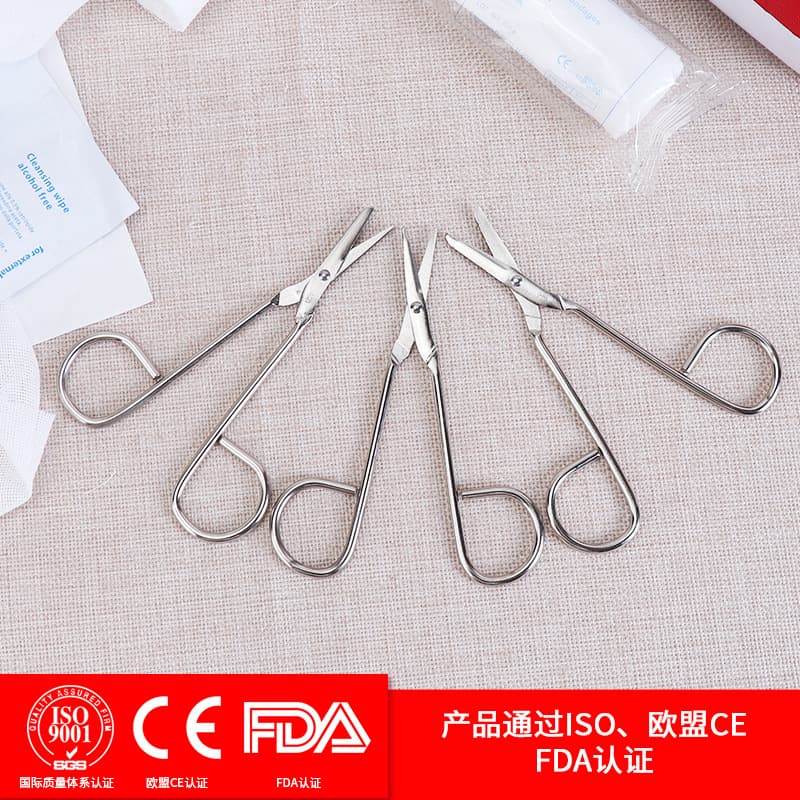 Straight and Curved Tip Medical Bandage Scissors, Iron Wire Cutters for Outdoor Survival and Emergency