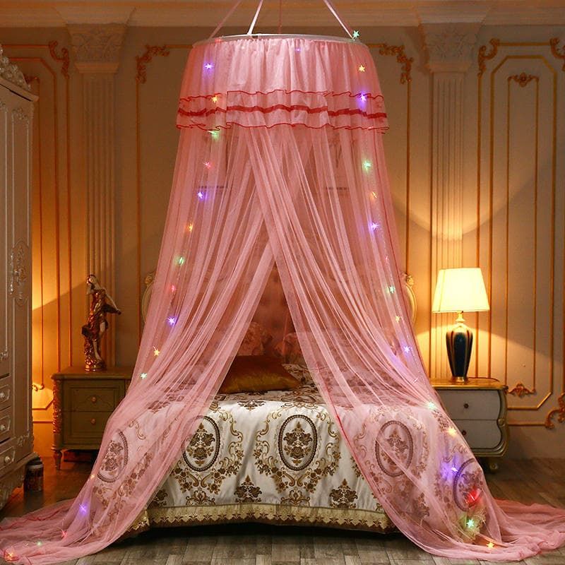 Cross-Border Dome Ceiling Mosquito Net, Floor-Standing Princess Self-Popping Mosquito Net, Round Ceiling-Mounted No-Assembly Wholesale from Manufacturer