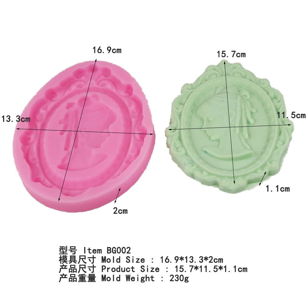 BG002 Frame Woman Head Silicone Mold Cake Mold Silicone Baking Tool Accessories DIY Kitchen Tool