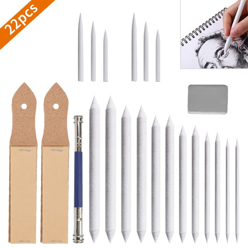 Cross-border New Product 22-Piece Paper Blending Stump Set Sketch Drawing Kit for Art Exams Art Supplies