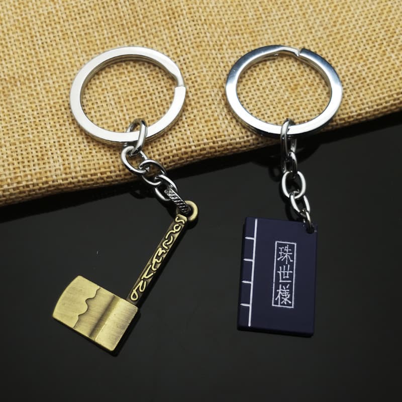 Clearance anime Demon Slayer peripheral keychain Kamado Tanjiro short-handled ax Zhushi alloy pendant foreign trade