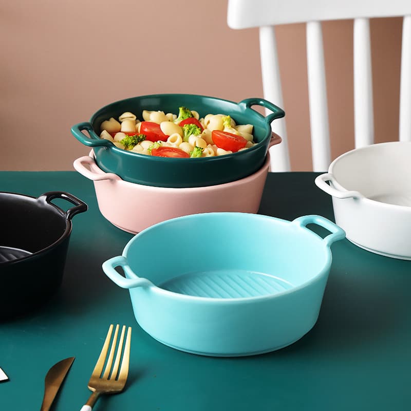 Bowl ceramic instant noodle bowl salad bowl household dishes creative soup noodle bowl student binaural children's rice bowl tableware