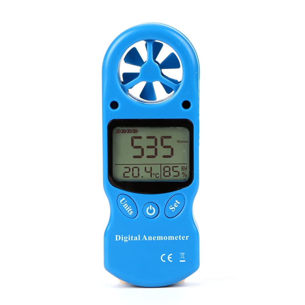 Mini Handheld Digital Thermohygrometer and Anemometer, Wind Speed Measuring Instrument