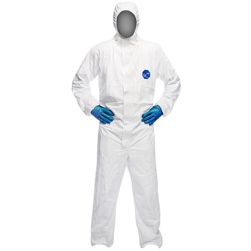 DuPont 1422A Protective Suit, Tyvek Laboratory Coverall, Breathable Hooded Paint Spraying Suit