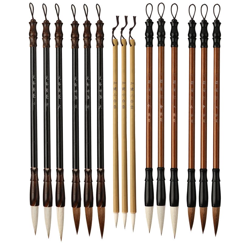 Wholesale Mixed Wolf Hair Brushes for Adults and Children, Reinforced White Cloud Style for Calligraphy and Art Practice
