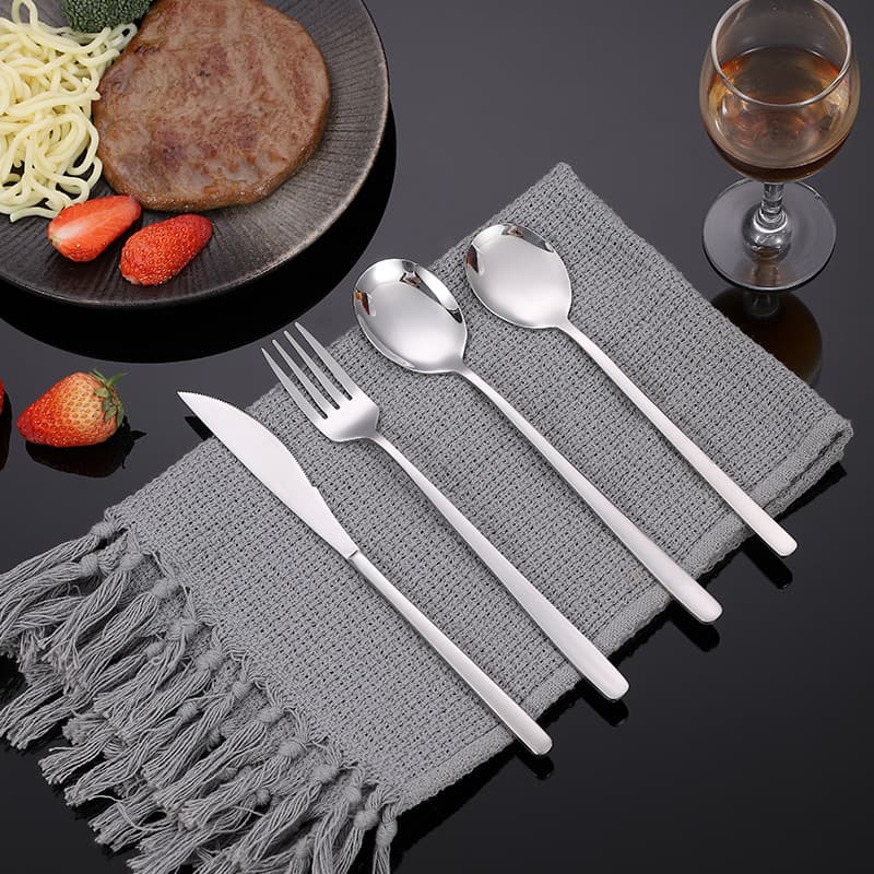 Factory direct supply of 304 stainless steel spoons, thickened long-handled creative stirring spoons, titanium-plated tableware.