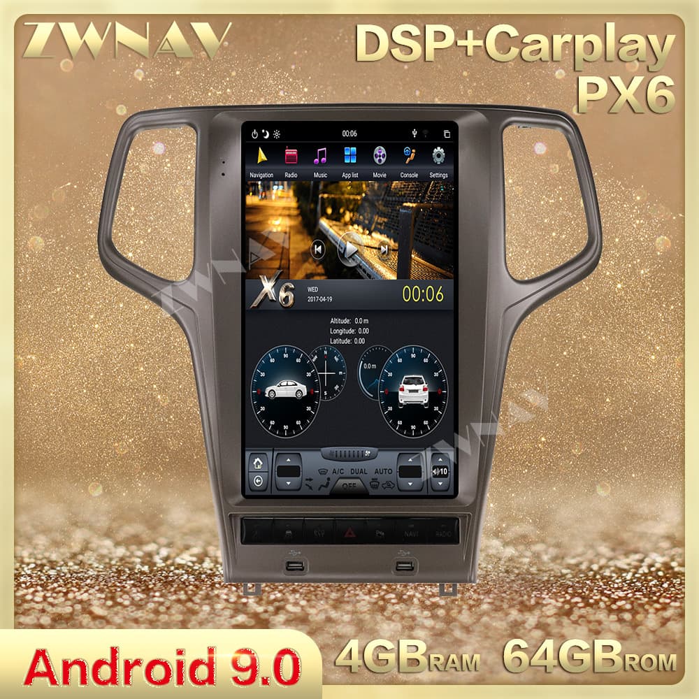 Android 9.0 built-in DSP CARPLAY suitable for Jeep Grand Cherokee 2010-2019 Navigator