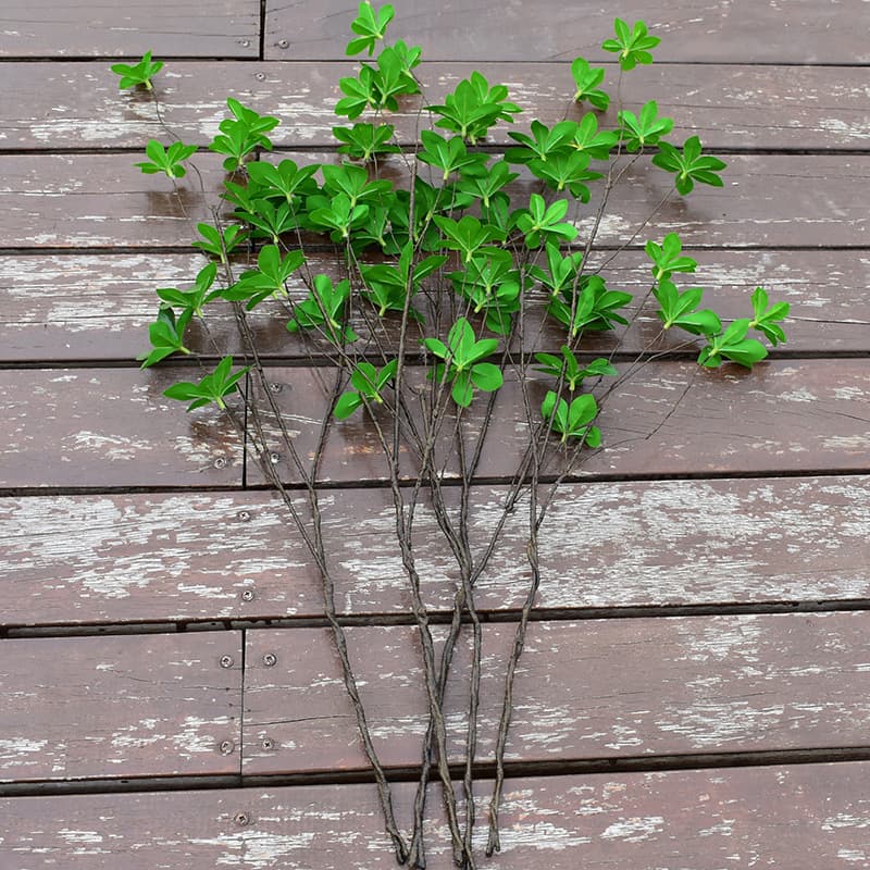 Nordic-style artificial green plant, single Japanese bell-shaped green leaf plant, Pieris japonica plastic artificial tree branch, living room desktop decoration.