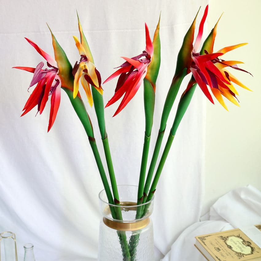 High-End Single Stem Tactile Simulation Small Bird of Paradise Home Wedding Decoration