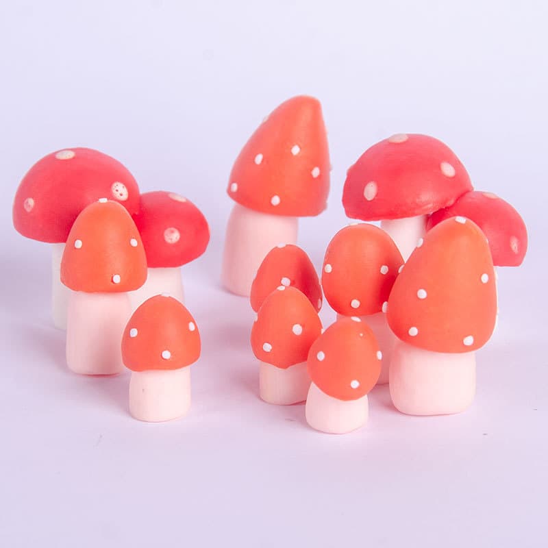 Cake decoration soft clay red mushroom set of cake decoration inserts with various cute little animal doll inserts