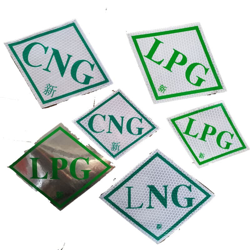 Car gas sticker LNG compressed natural gas reflective sticker CNG logo LPG Oil Natural Gas sticker