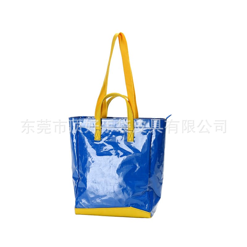 New European-American Style PE Woven Material Handbag, Creative Eco-Friendly Waterproof Composite Material Shopping Tote Bag