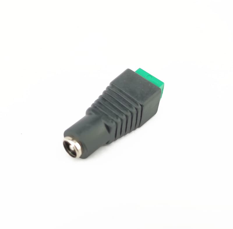 Surveillance Camera Power Conversion Adapter, Green DC Power Female Connector, 5.5*2.1 DC Female Socket