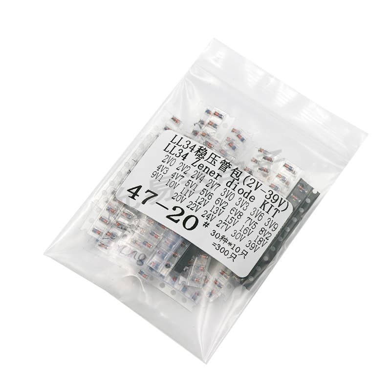 SMD Zener Diode Kit LL34 1206 Package 0.5W 2V-39V Common 30 Types Total 300 Pieces