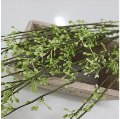 Artificial green plants, willow branches, willow buds, tender shoots, snowflake-like artificial flowers, branch fragments, starry sky, living room floor decoration floral art